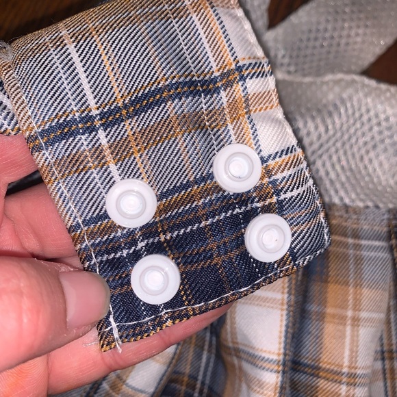 Plaid Dog Harness Dress Ruffle Preppy Plaid Feminine Puppy 🐶 - Picture 2 of 7